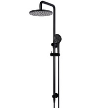 Round 200mm Twin Shower With 3 function Hand Shower & Square Gooseneck